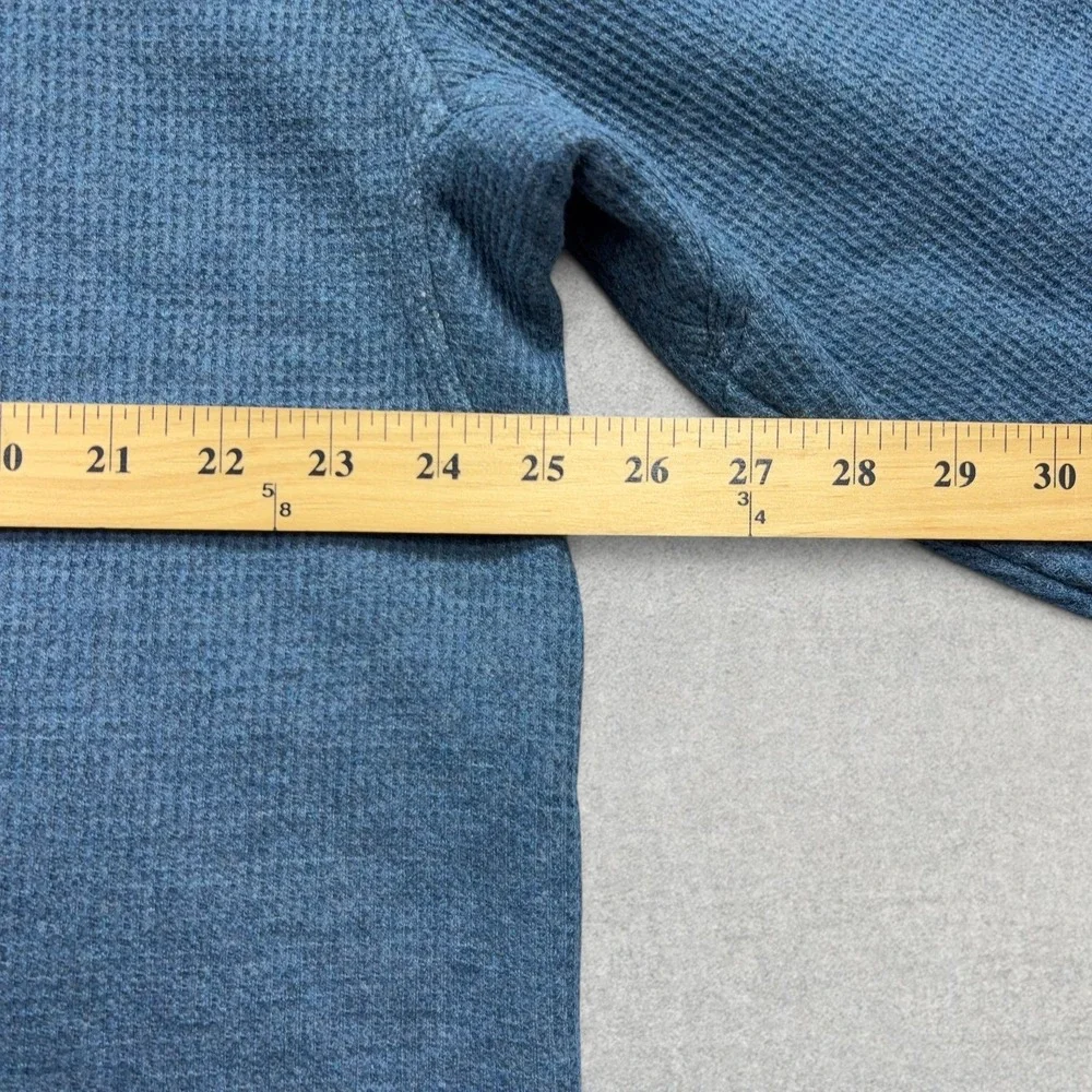 LL Bean Waffle Fleece Henley Mens XL Tall Rangeley Blue Sherpa Lined Sweater NWT